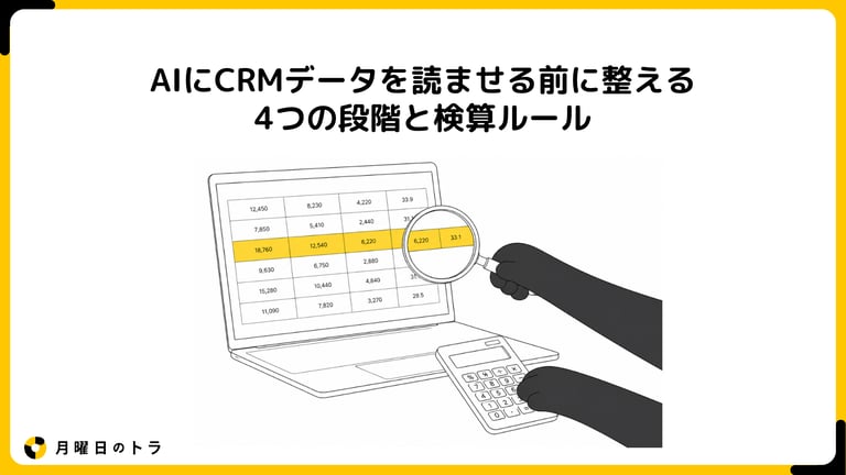 AIにCRMデータを読ませる前に整える4つの段階と検算ルール