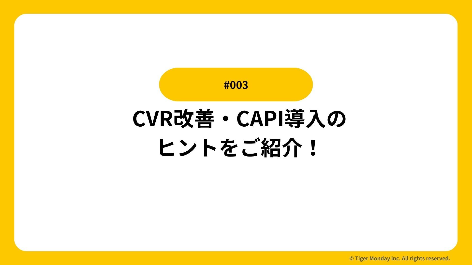 #003 CVR改善・CAPI導入のヒントをご紹介！